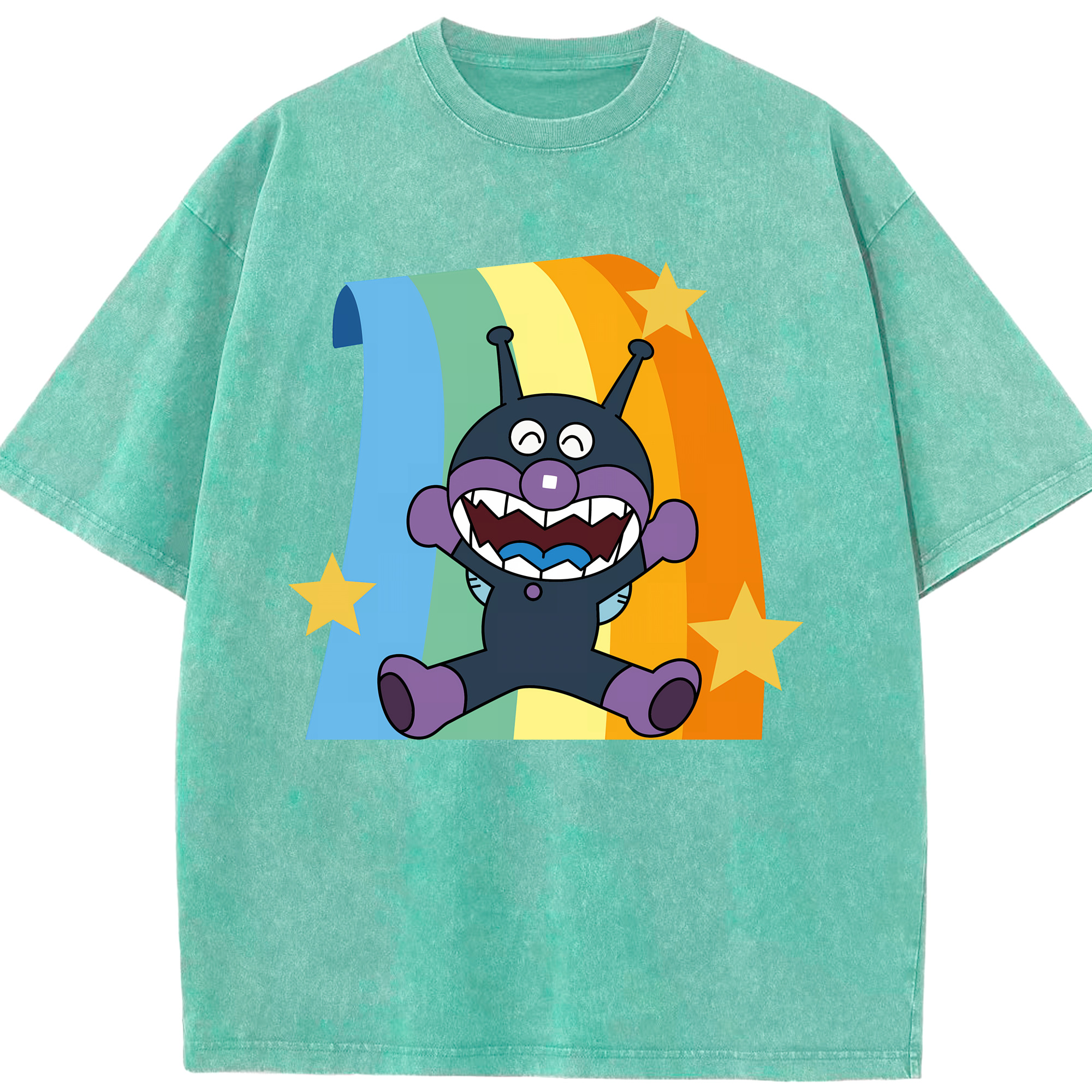 （画像用） アンパンマン Anpanman 綿100% ヴィンテージ風 半袖Tシャツ（フロントプリント）
